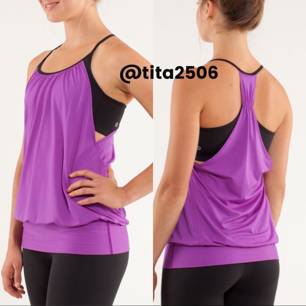 Lululemon no limits tank purple/black size 6